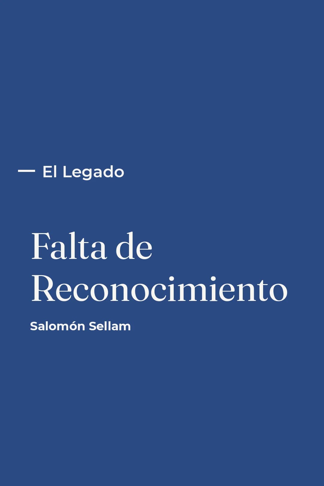 Portada del curso Falta de Reconocimiento