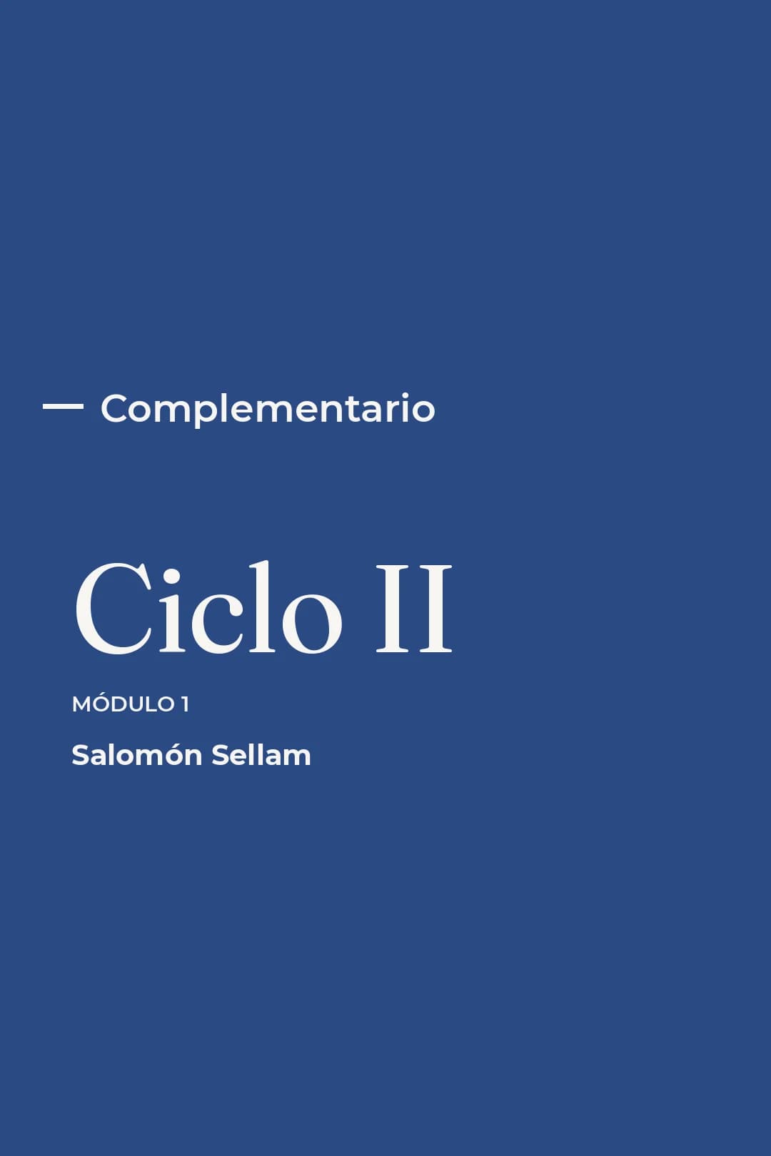 Portada del curso Ciclo II - Módulo 1